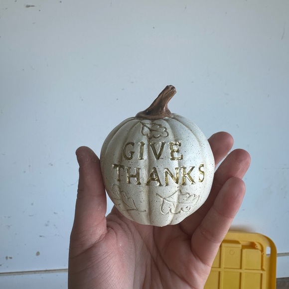 Other - White and Gold Decorative Pumpkin